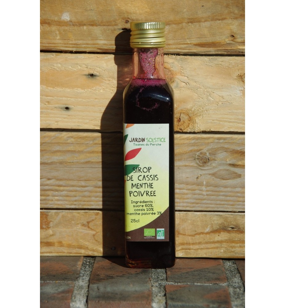 SIROP BIO DE CASSIS ET MENTHE POIVREE