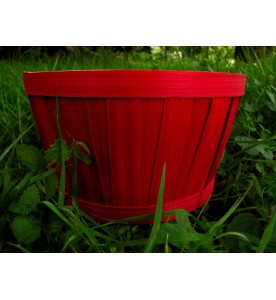 Panier Bambou Rouge Rond 22cm