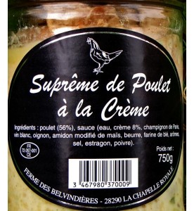 Suprême de Poulet  à la Crème