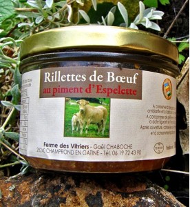 Rillettes de boeuf au piment d'Espelette