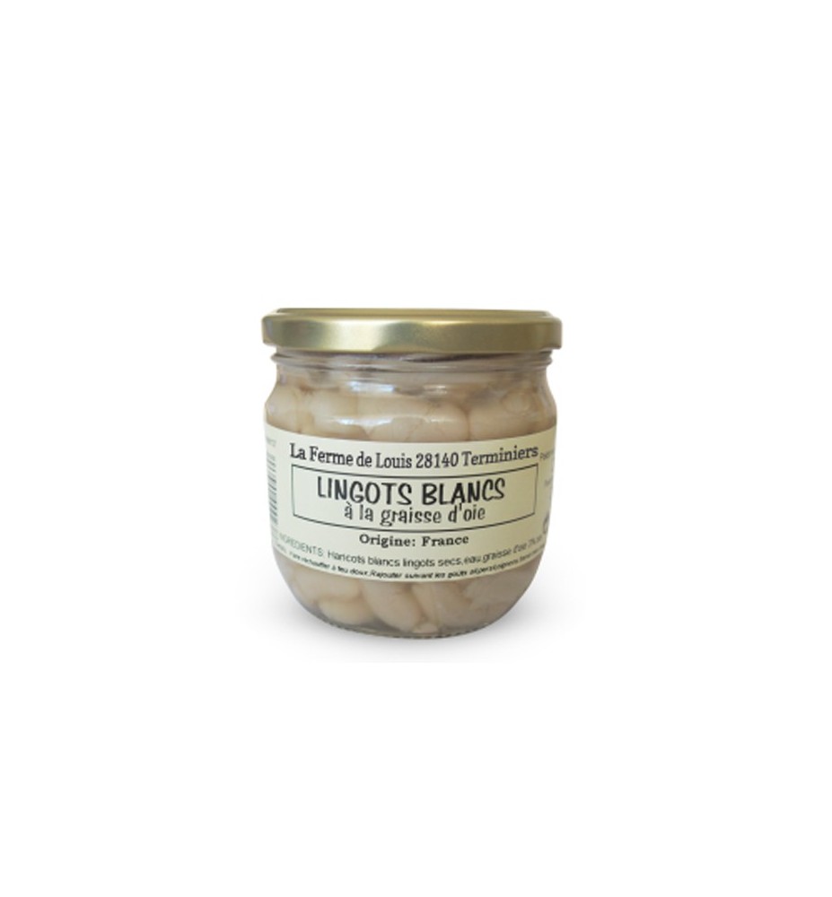 BOCAL HARICOTS LINGOTS BLANCS A LA GRAISSE D'OIE